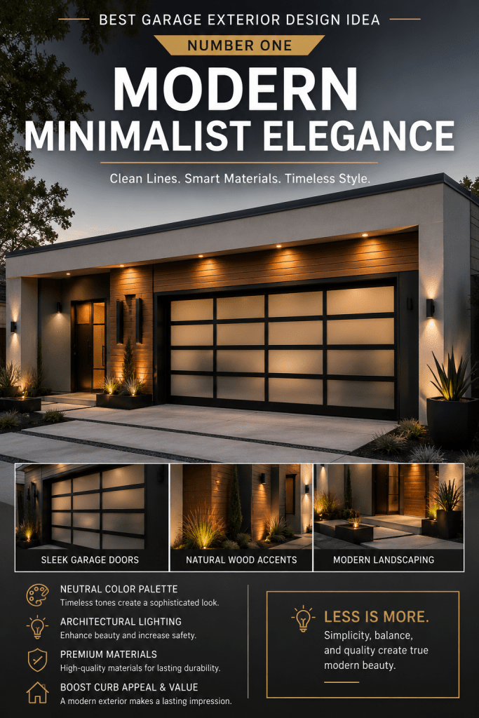 Best Garage Exterior Design Idea Number One Modern Minimalist Elegance