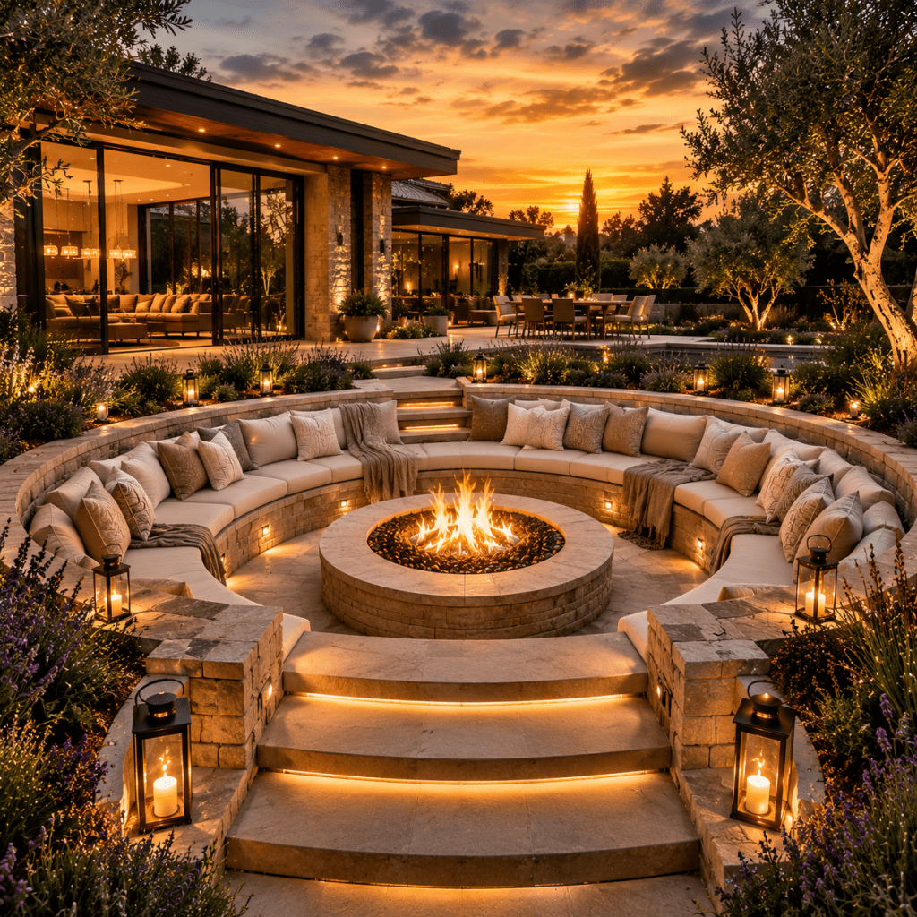 Sunken Fire Pits and Seating Ideas That Instantly Transform Your Backyard Into a Luxury Retreat