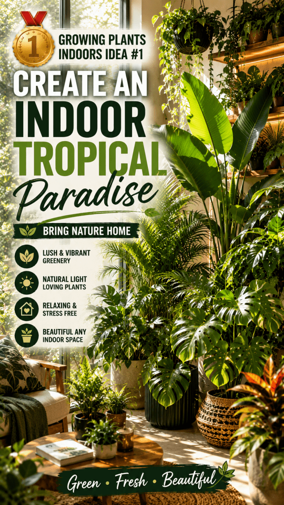 🥇 Growing Plants Indoors Idea #1 Create an Indoor Tropical Paradise