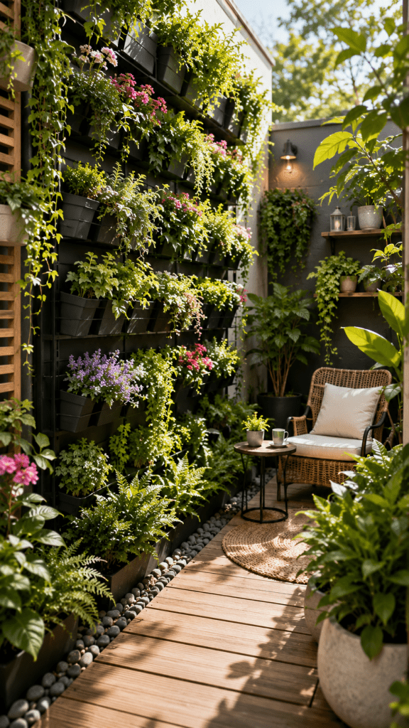 🥇 Outside Ideas for Small Garden Spaces With a Vertical Garden Retreat