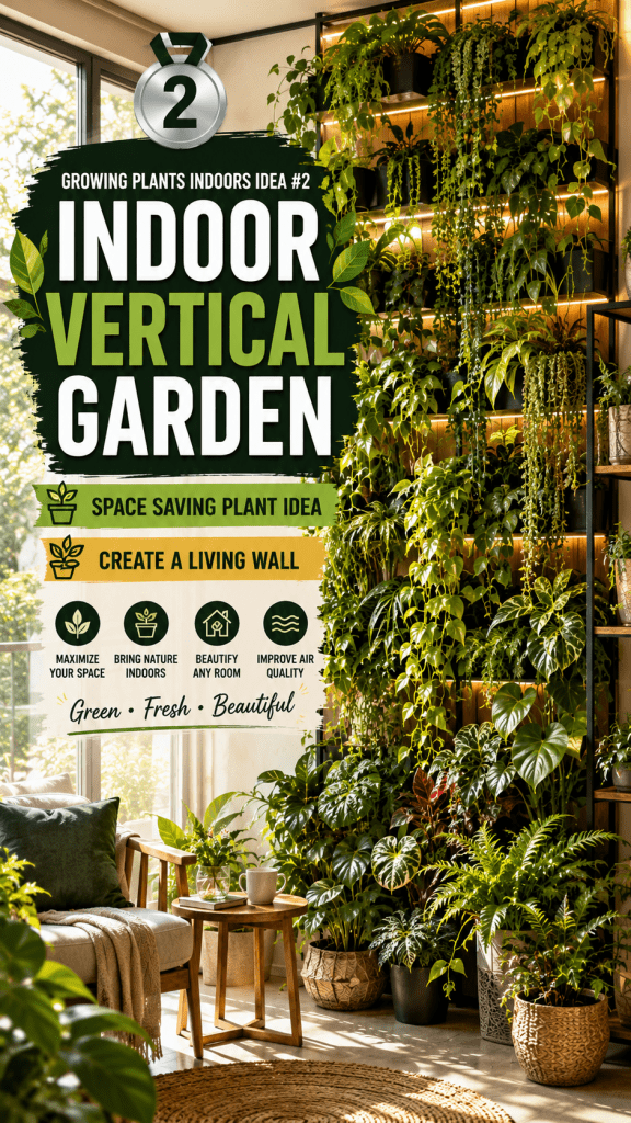🥈 Growing Plants Indoors Idea #2 Build a Stunning Indoor Vertical Garden