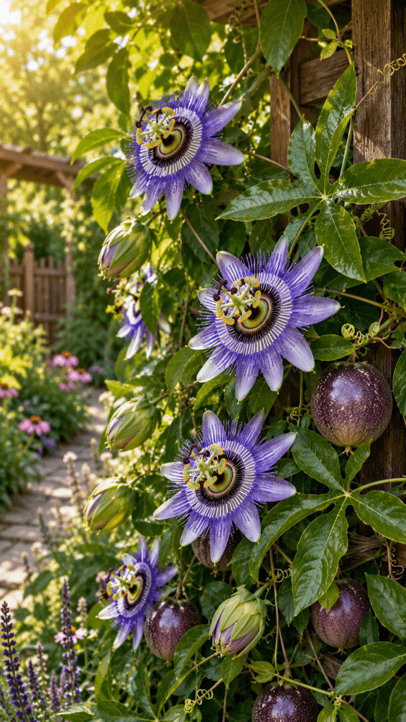 🥇 1. Purple Passionflower (Passiflora incarnata)