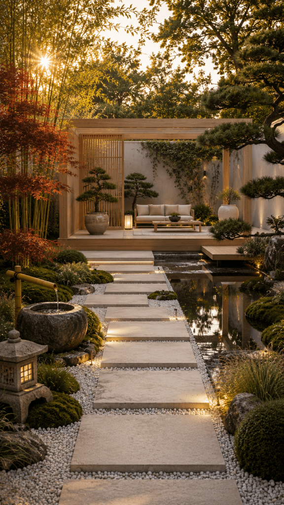 🥈 Best 2 Japandi Minimalist Backyard Landscaping