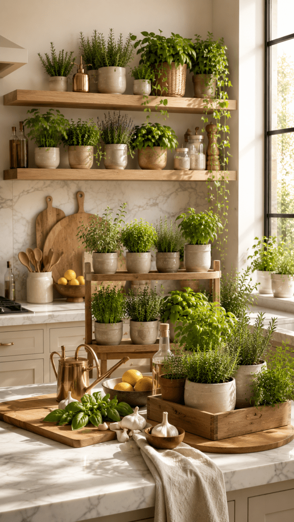 🥈 Best 2 Kitchen Plant Decor Using Fresh Culinary Herbs