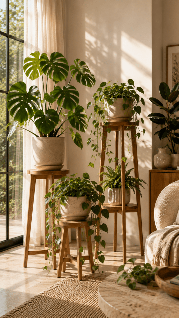 🥇 Best 1 Natural Wood Plant Stand Ideas for a Warm Organic Interior