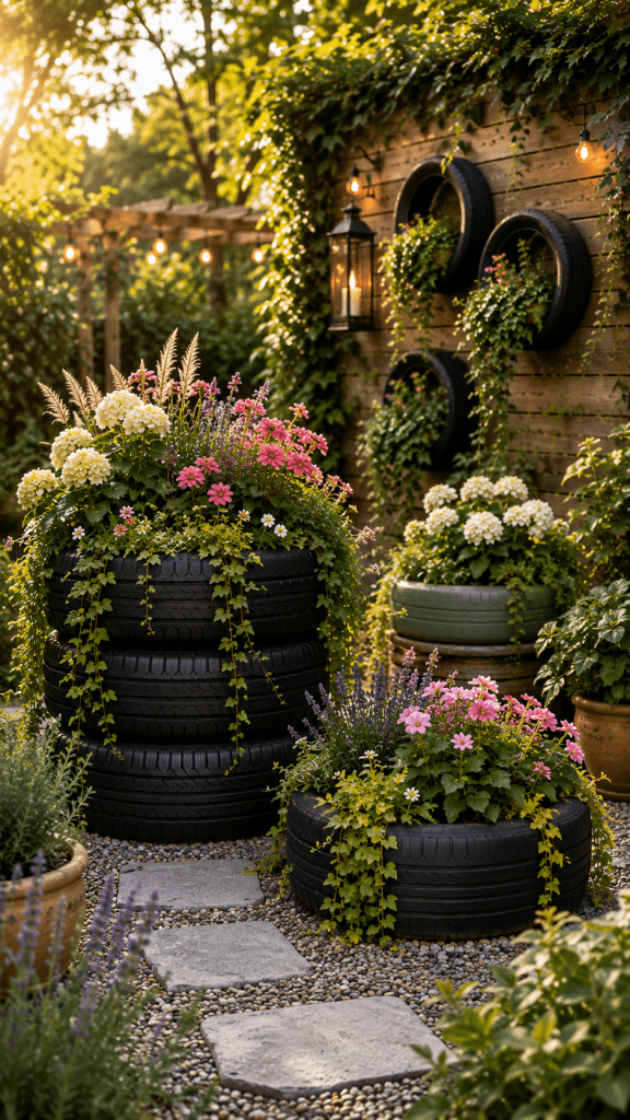 🥇 Best 1 Tire Upcycling Projects With Creative Garden Planters