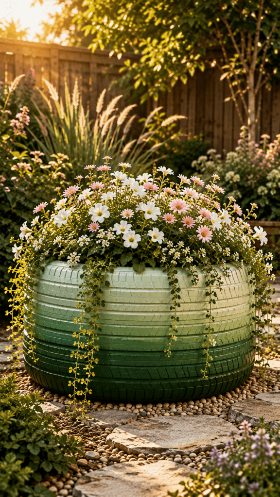 🥇 Platz 1 Botanical Ombré Tire Planter