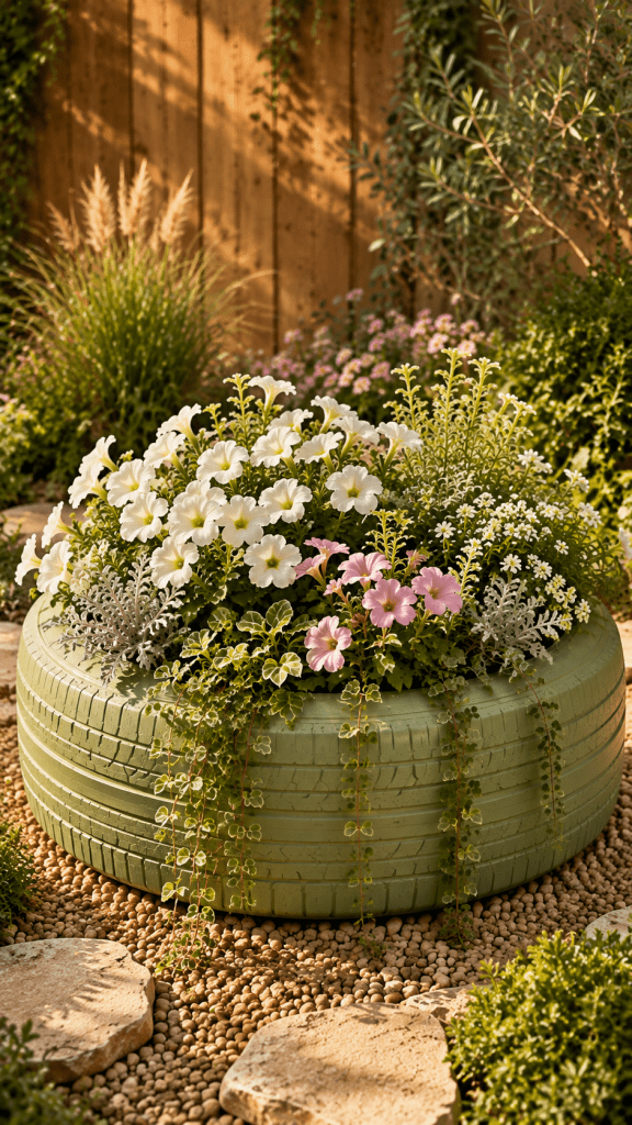 🥇 Platz 1 Muted Botanical Color Tire Planter