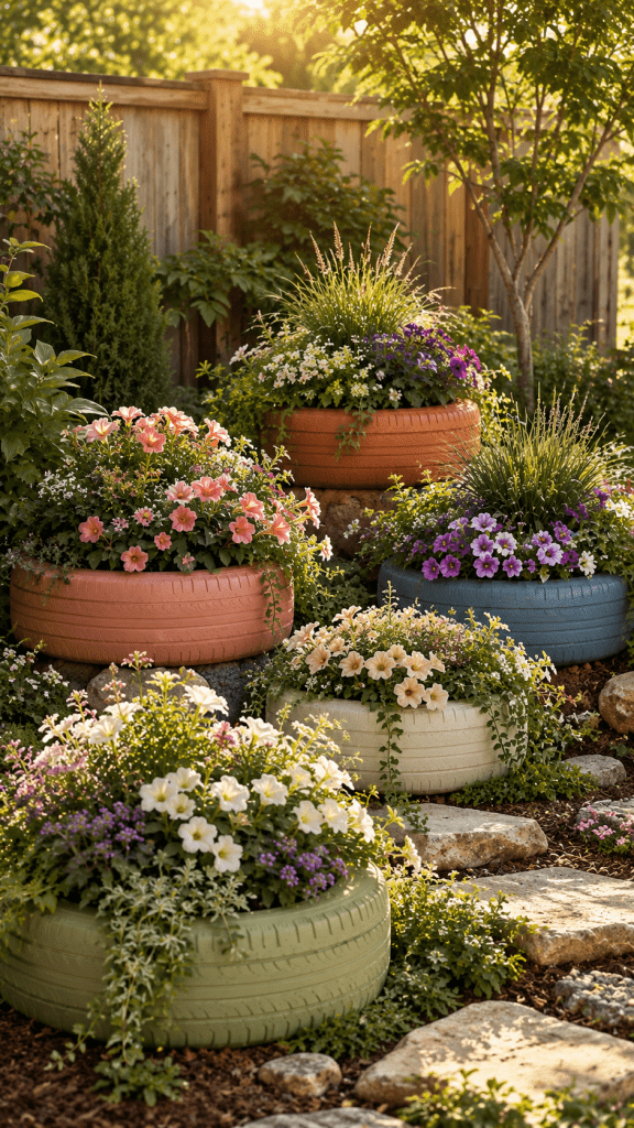 🥈 Platz 2 Color Coordinated Painted Tire Garden