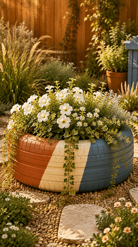 🥈 Platz 2 Coordinated Color Block Tire Planter