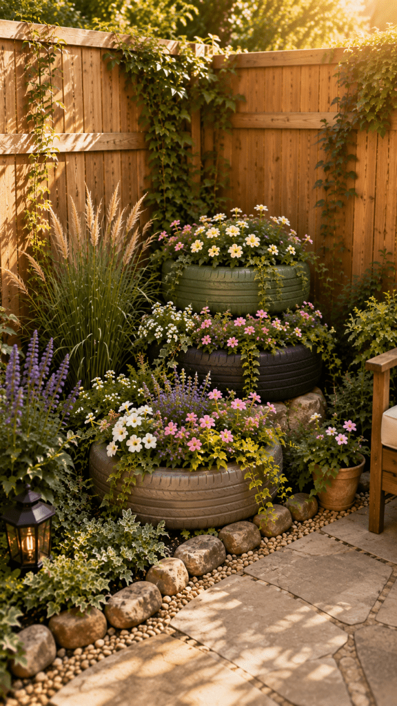 🥈 Platz 2 Layered Corner Tire Garden