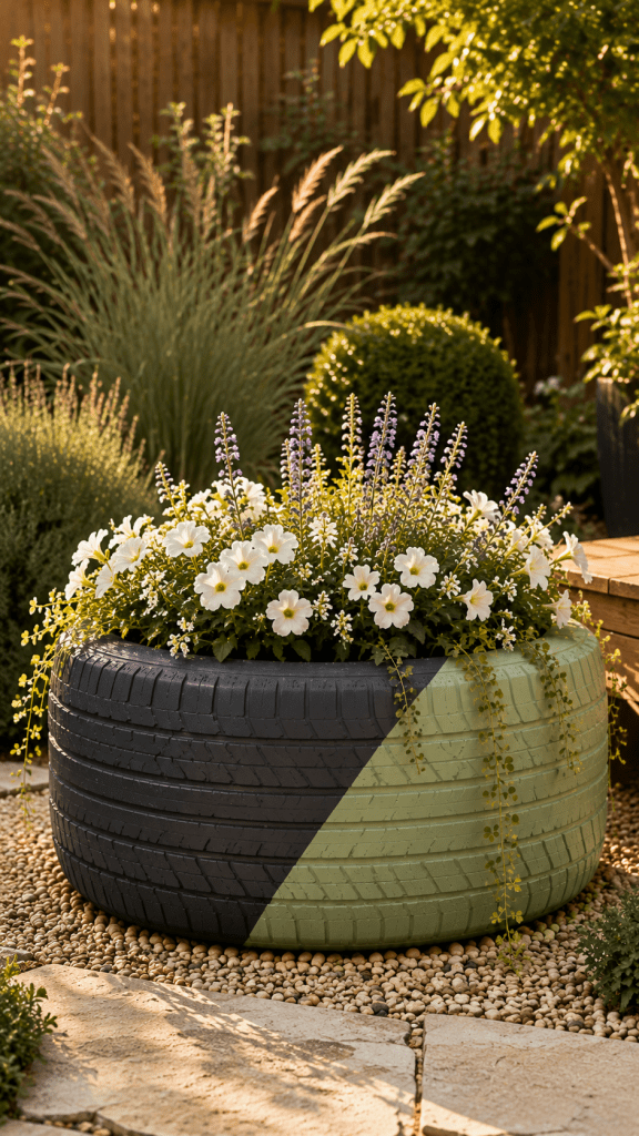 🥈 Platz 2 Modern Two Tone Tire Planter