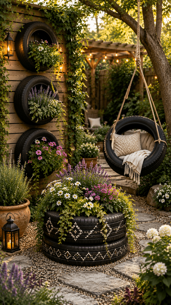 🥉 Best 3 Tire Upcycling Projects That Become Garden Features