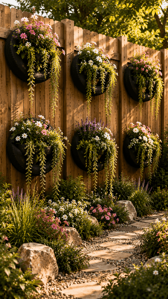 🥉 Platz 3 Backyard Fence Tire Garden
