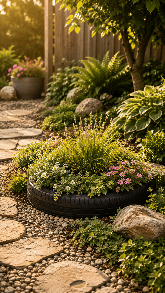 🥉 Platz 3 Low Profile Natural Tire Planter