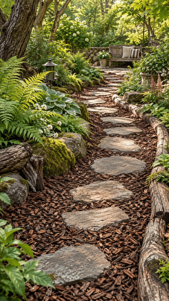 Tree Bark Garden Ideas Number 2 Build a Rustic Bark and Wood Garden Pathway