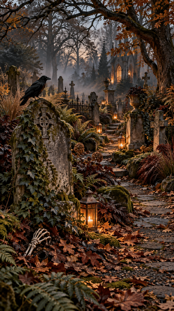 🥇 Best 1 Halloween Graveyard Garden Ideas With a Haunted Woodland Cemetery