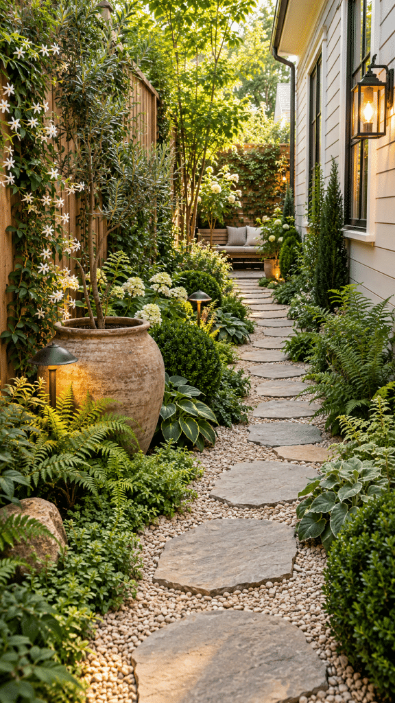 🥇 Best 1 Side Yard Garden Ideas With a Lush Layered Garden Pathway