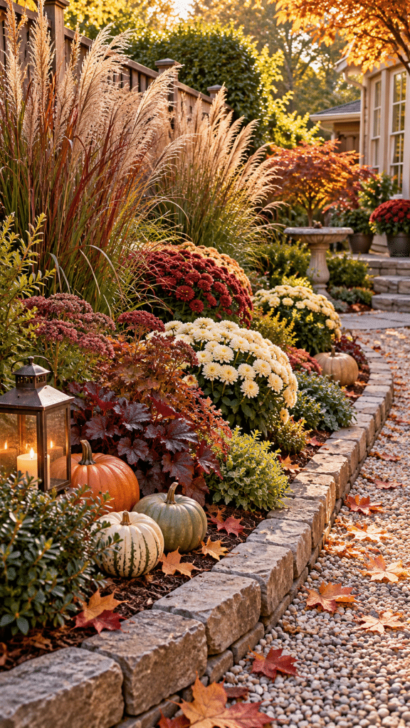 🥇 Best 1 Small Fall Yard Garden Ideas With a Layered Autumn Border