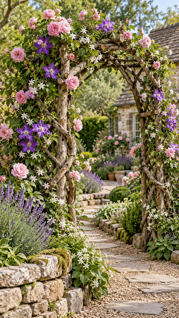 🥇 Best 1 Tree Branch Garden Projects With a Natural Climbing Trellis