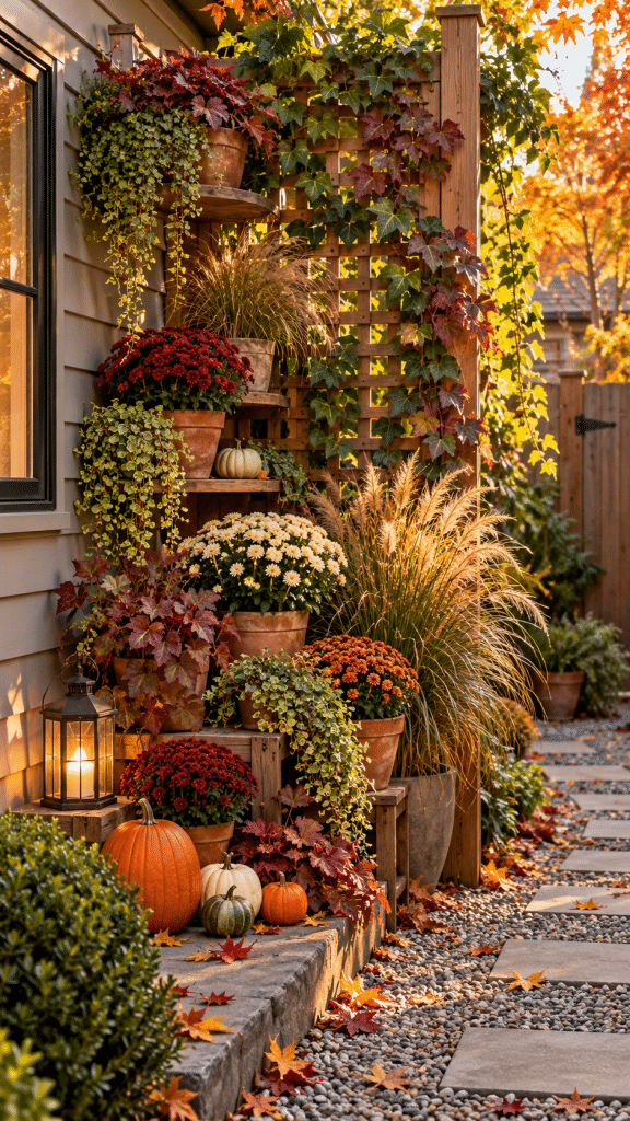 🥈 Best 2 Small Fall Yard Garden Ideas With a Vertical Garden Corner