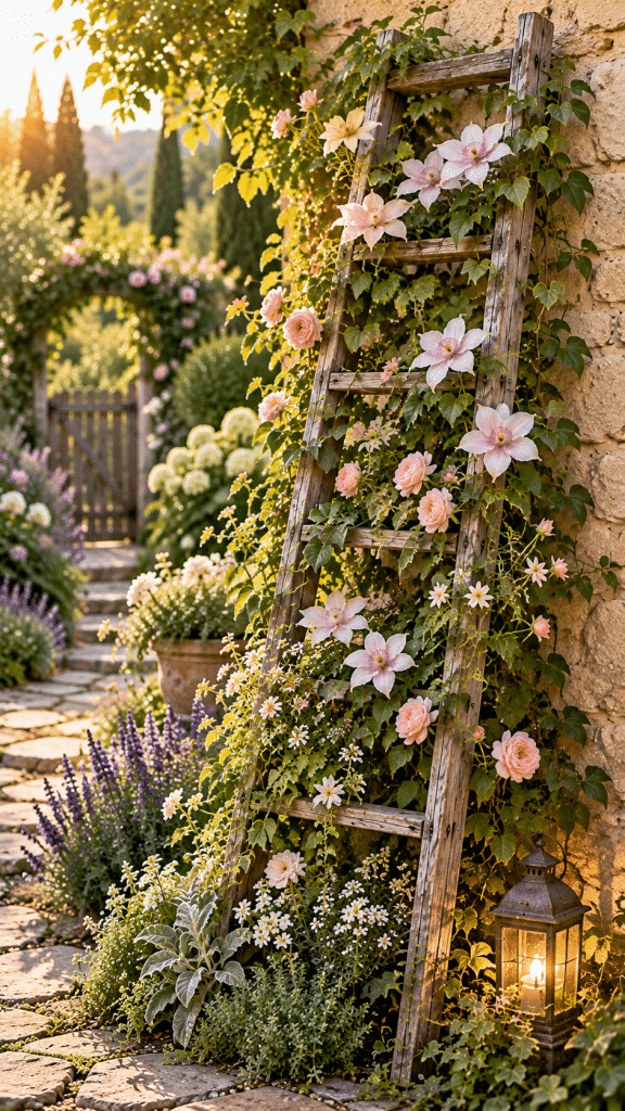 🥉 Best 3 Transform an Old Ladder Into a Romantic Climbing Vine Garden Feature
