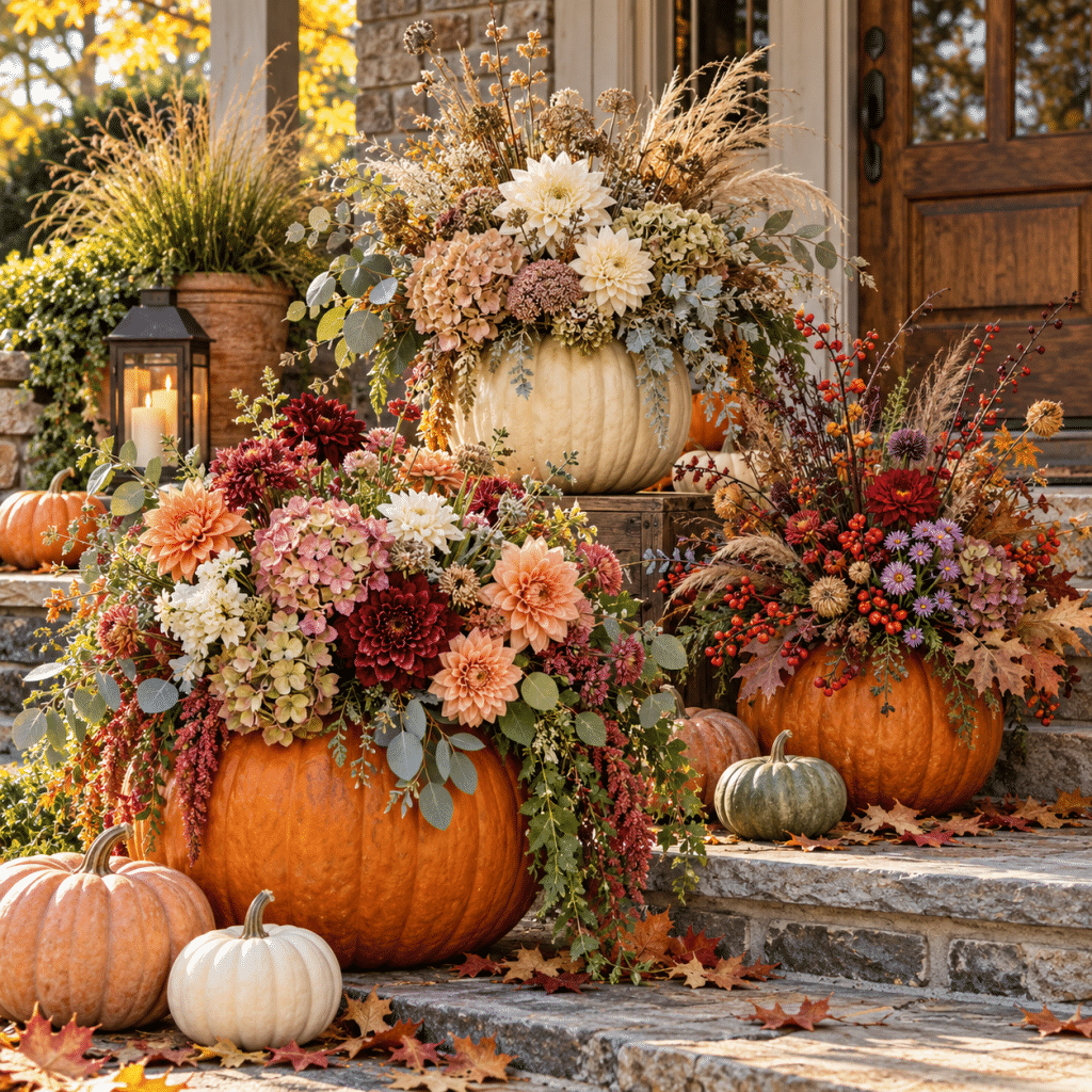 Best 3 Pumpkin Flower Arrangements for Outdoor Fall Decor That Make Your Porch Look Stunning