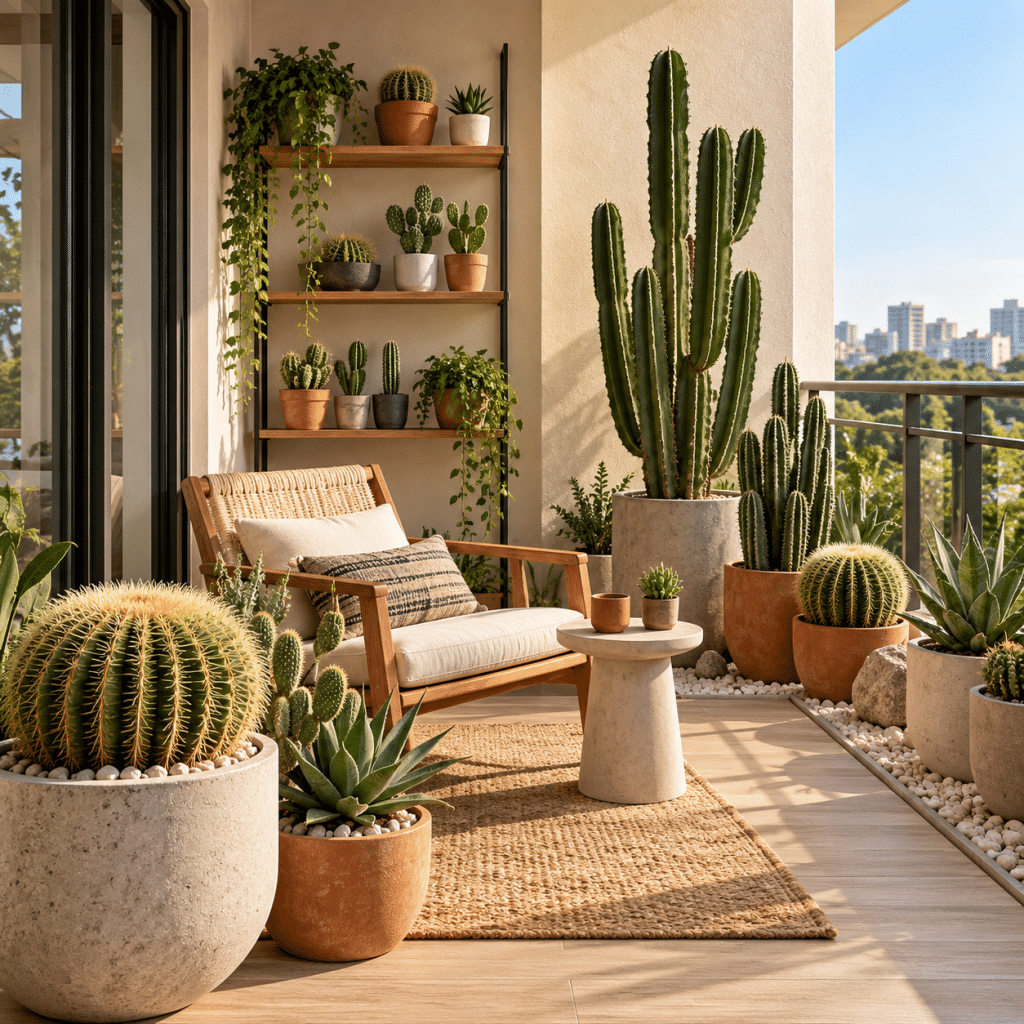 Best 3 Small Minimalist Cactus Balcony Garden Ideas That Make Tiny Outdoor Spaces Look Stunning
