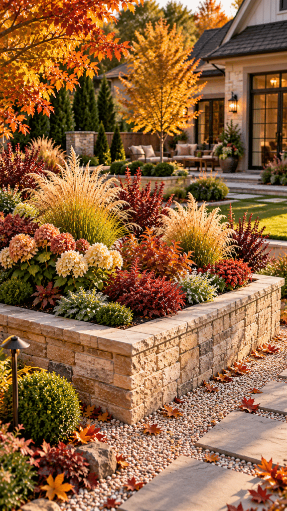 🥇 Best 1 Fall Garden Bed Ideas With Sculptural Natural Stone Raised Beds