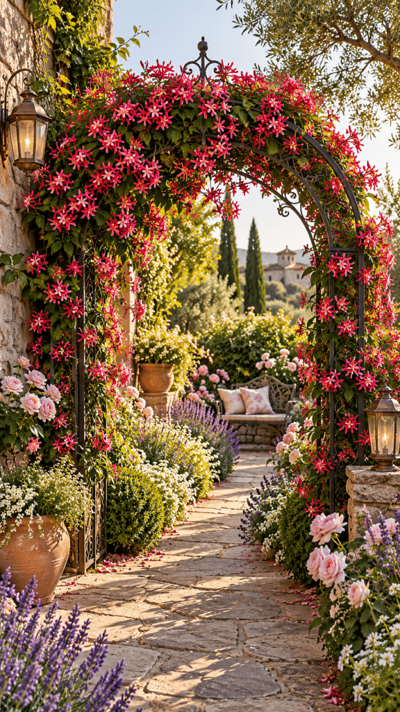 🥇 Best 1 Red Jasmine Garden Ideas With a Romantic Flowering Archway
