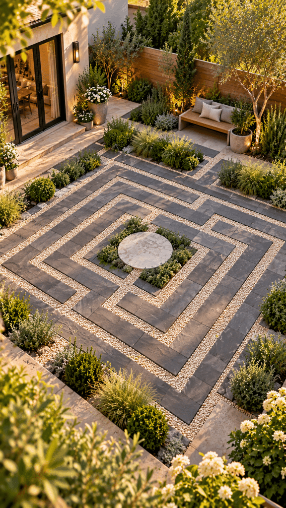 🥈 Top 2 Small Backyard Labyrinth Garden Ideas With Geometric Stone Circuits and Modern Minimalist Luxury