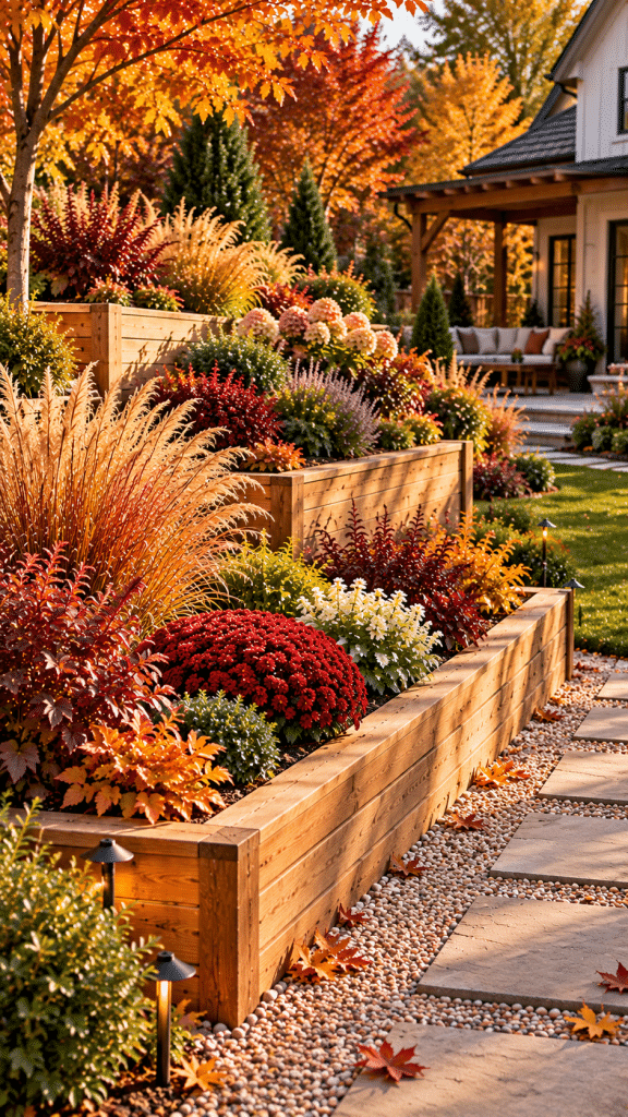 🥉 Best 3 Fall Garden Bed Ideas With Tiered Timber Structures and Multi Level Planting