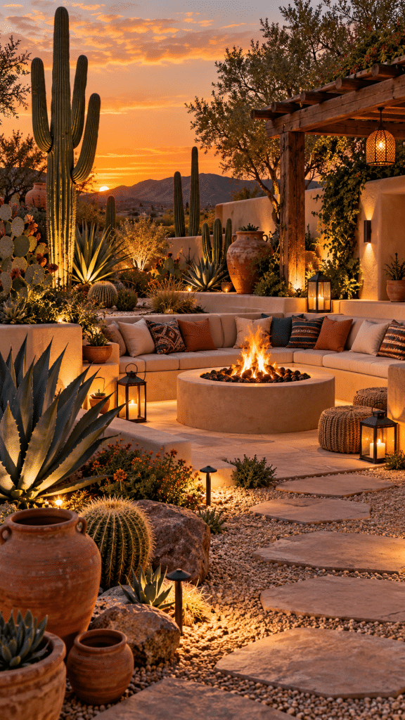 🥉 Best 3 Mexican Backyard With a Desert Oasis for Evening Entertaining